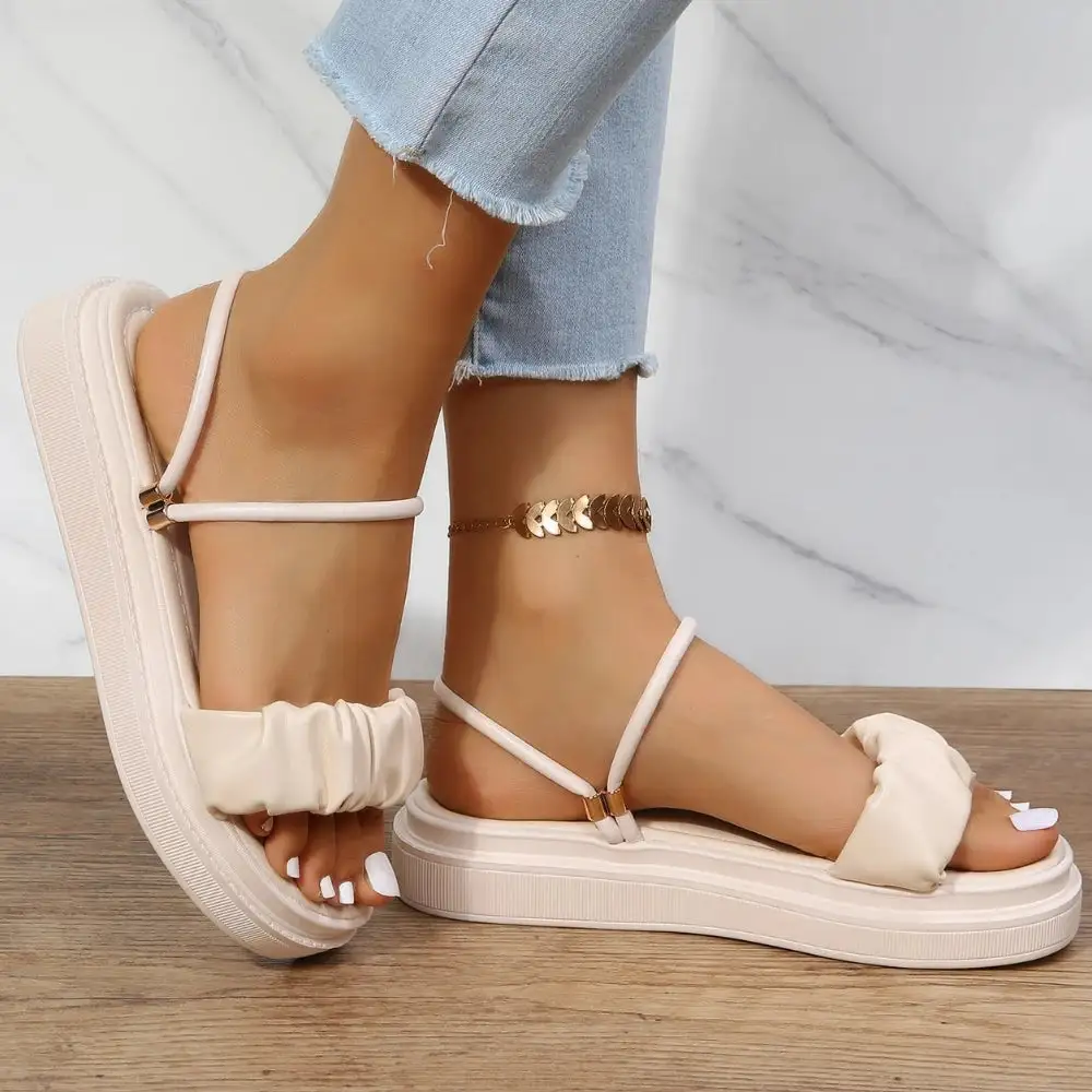 Wraparound Slingback Platform Heeled Sandals