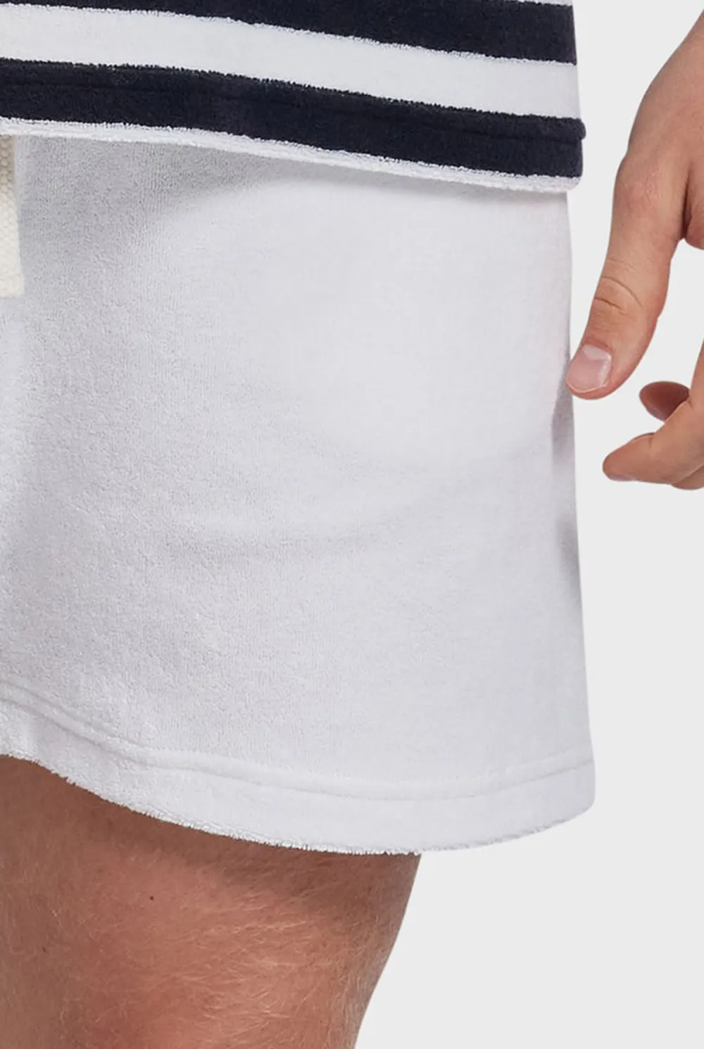 White Linen Blend Shorts