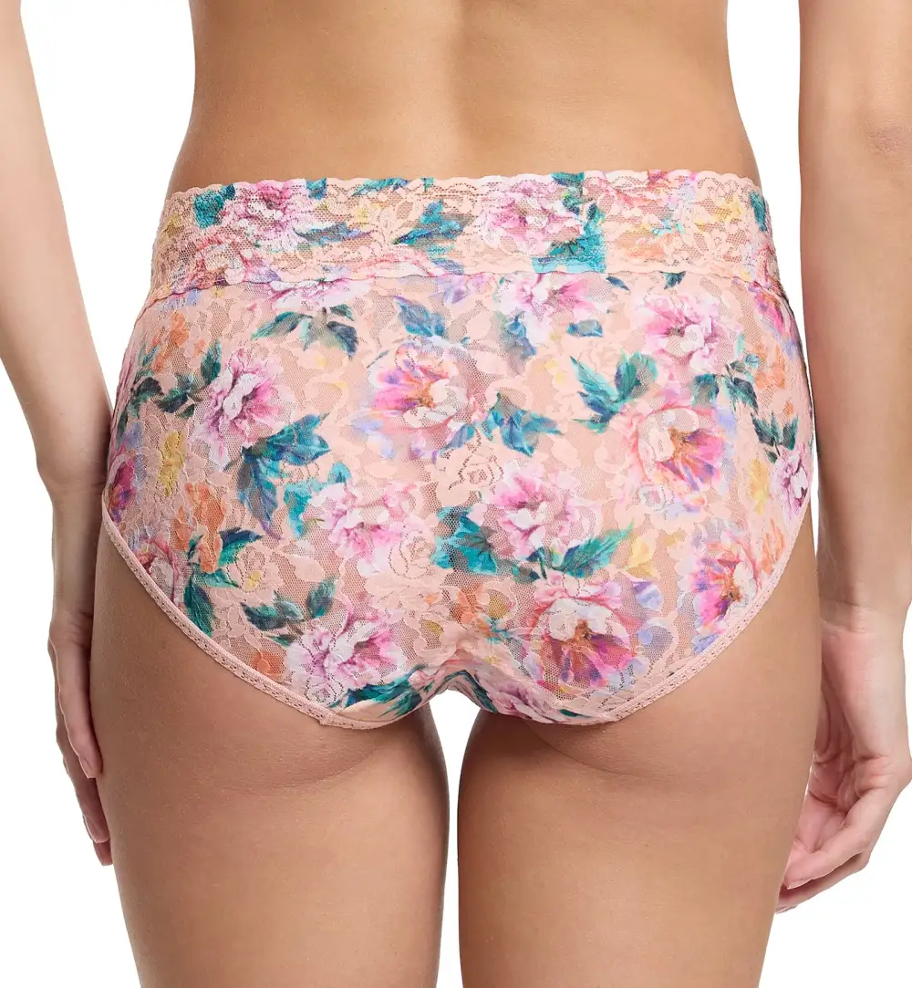 Boutique High-Waist Stretch-Lace Cotton French Brief Panty