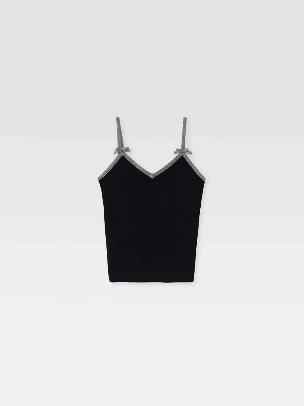 Casual Style V-neck Top Black