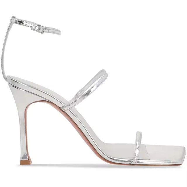 Celestia Silver T-Strap High Heels