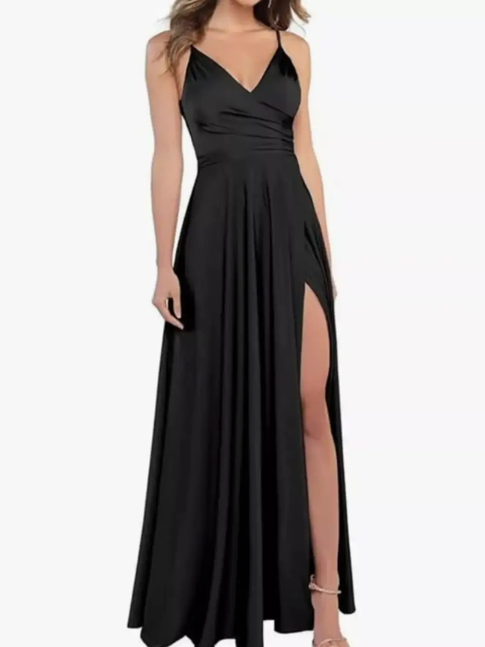 Ruched Slit Maxi Dress