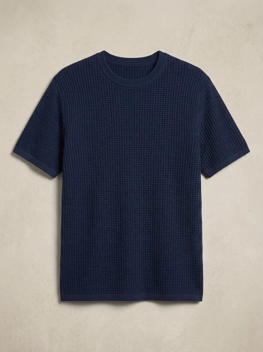 Classic Everyday-Look Men's Knit Crew-Neck T-Shirt