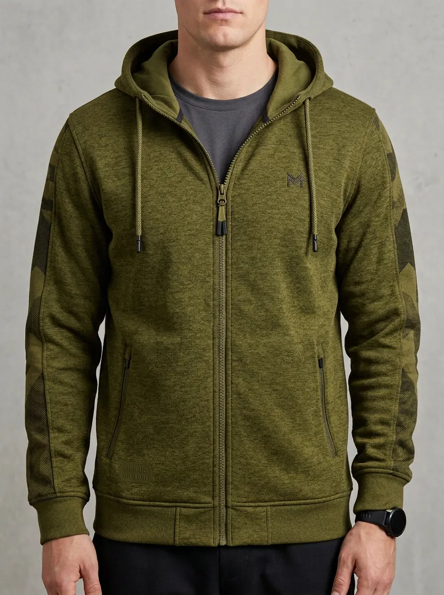 Urban Geometric Zip-Up Casual Look Men's Sport Jacket