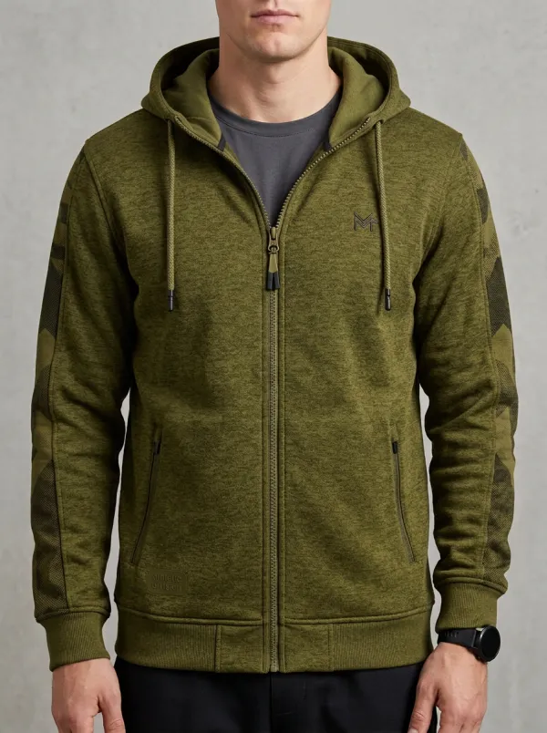 Urban Geometric Zip-Up Casual Look Men's Sport Jacket