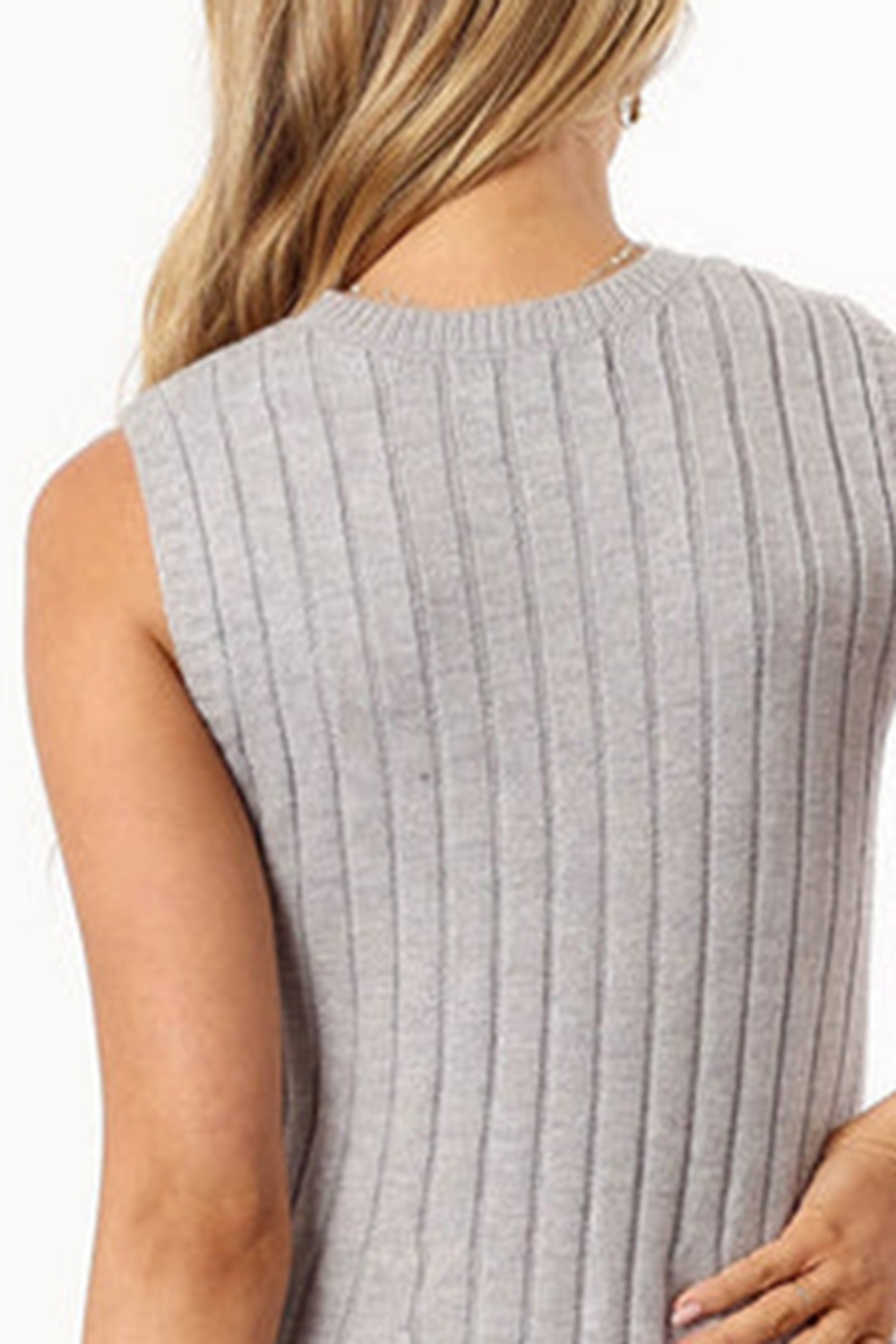 GREY KNIT MIDI DRESS