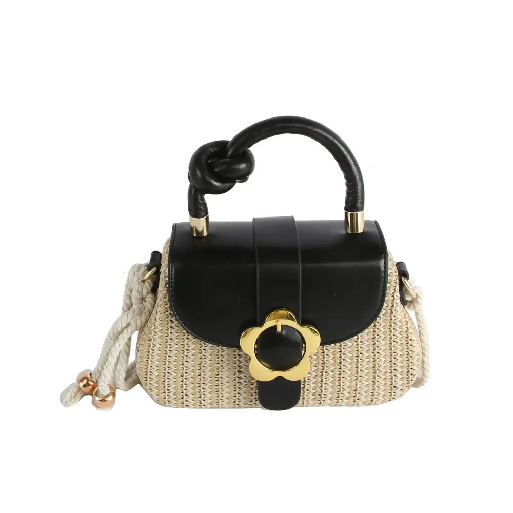 Flap Front Faux Leather Tote Bag