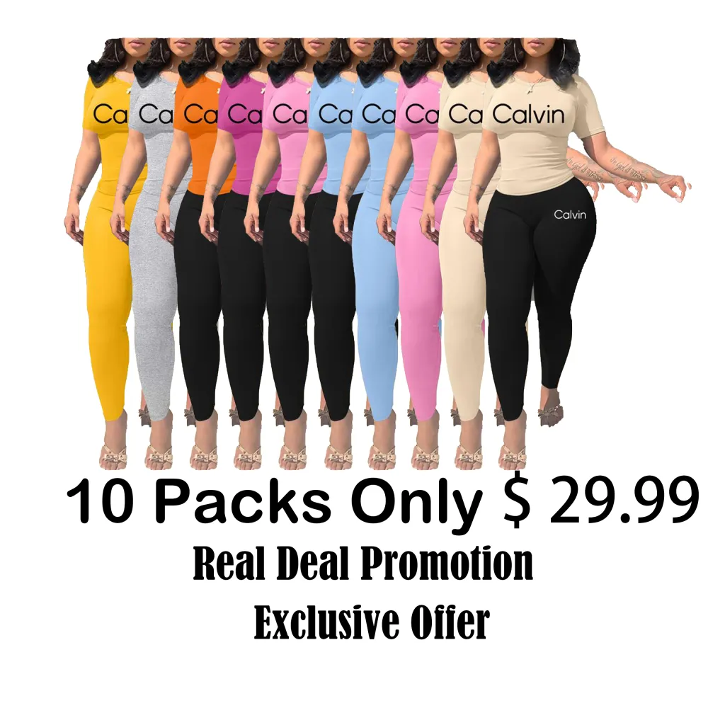 Calvin Letter Printing Women’s Casual Two-Piece Set Trendy Crop Top & Shorts | Lightweight Fabric | Effortless Summer Comfort