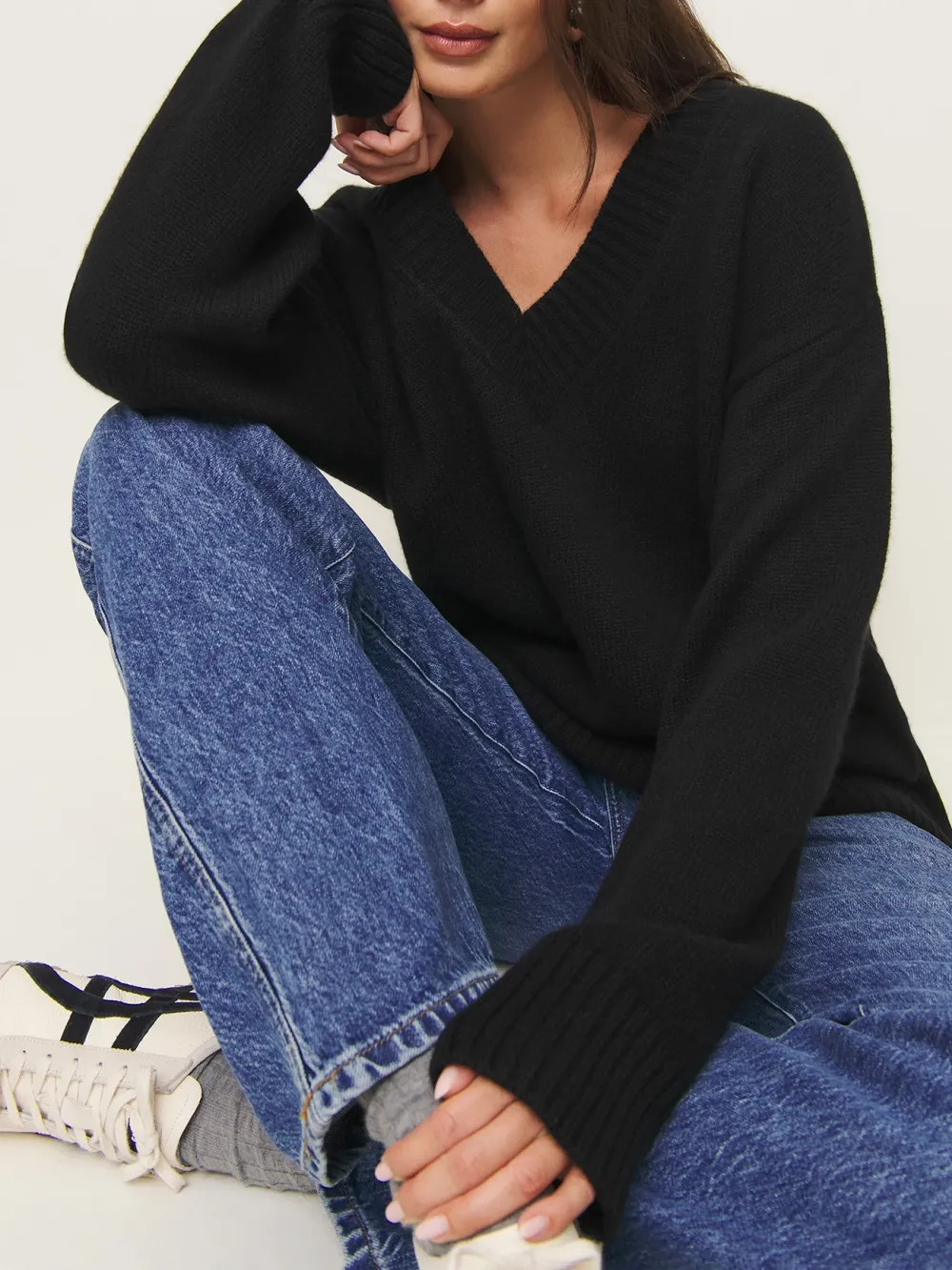 Classic V Neck Knit Sweater