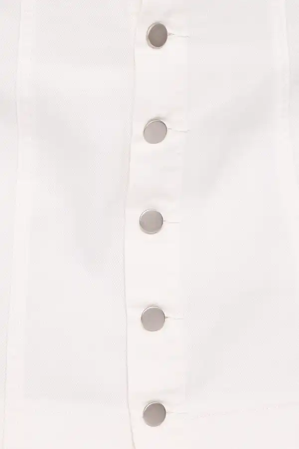 Denim High Rise Button Front Skirt