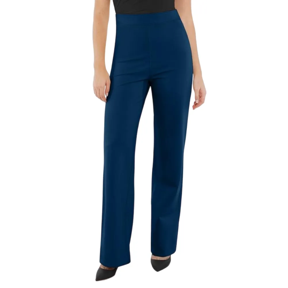 Shapewear Executive High Waisted Wide-Leg Ponte Pants with Tummy Control