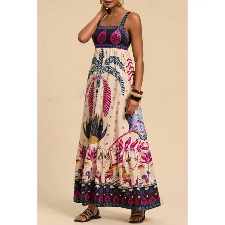 Printed Sleeveless Casual Dress