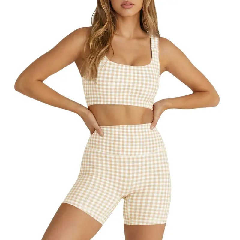 Women's Plaid Two-Piece Athleisure Set