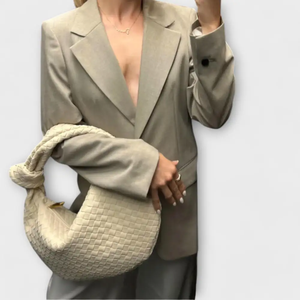 Structured Woven Leather Handbag