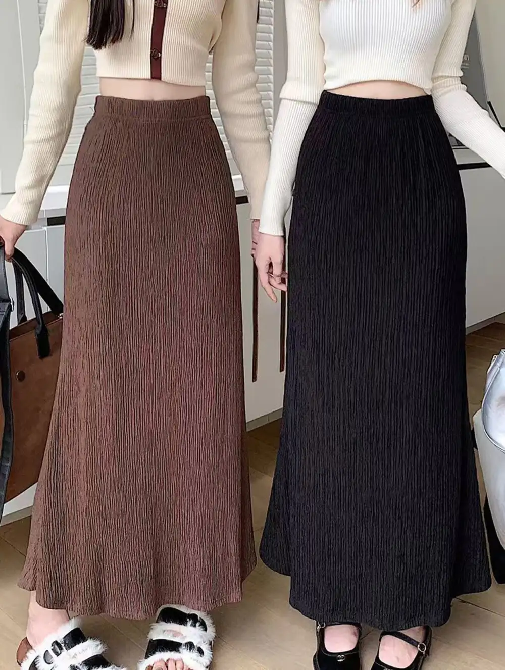 Ruched High Waist Mermaid Skirt