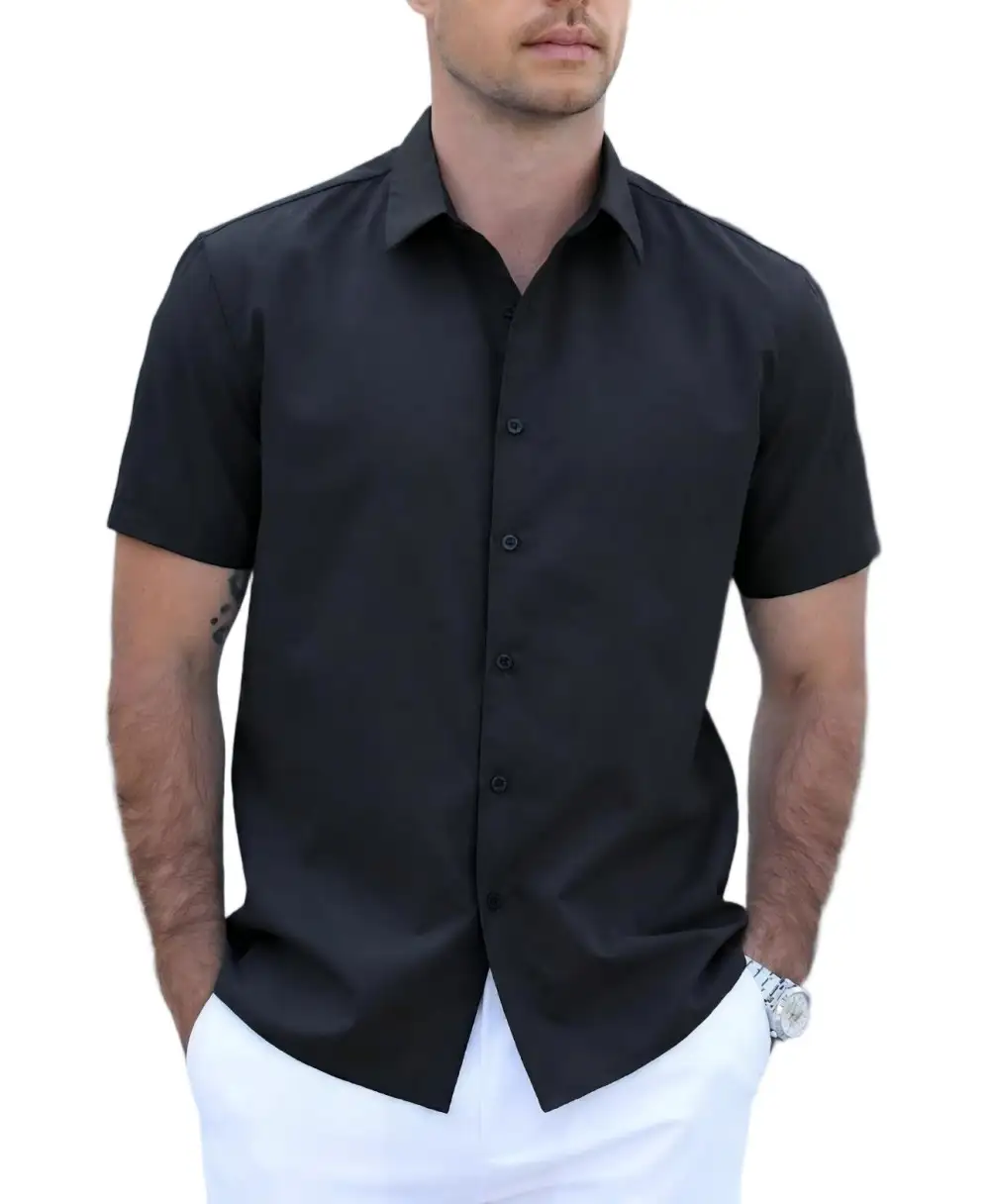 Casual Button Down Short Sleeve Dress Shirt
