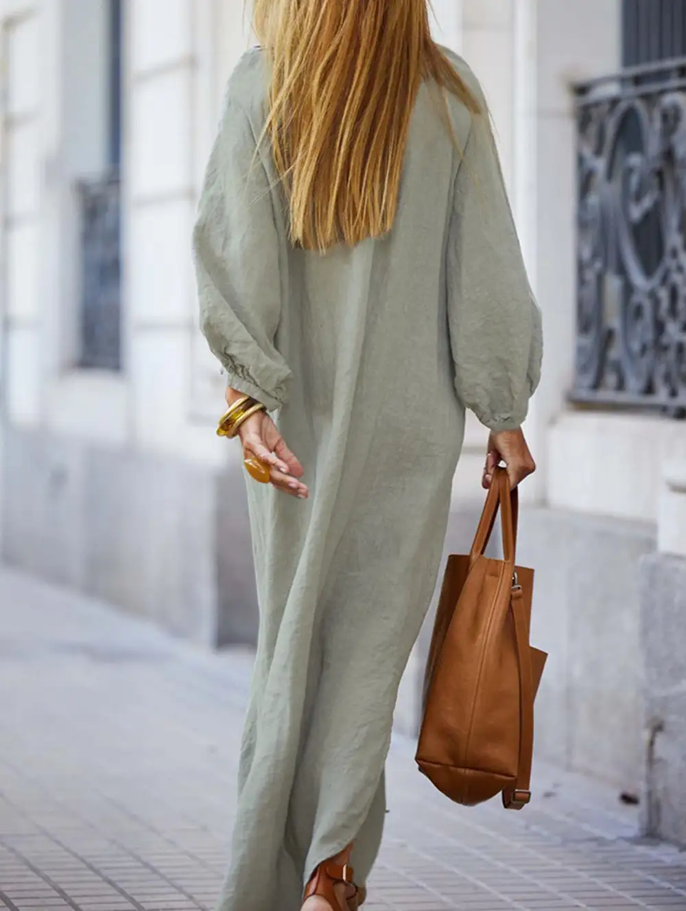 Clean Line Long-Sleeved Cardigan Dress