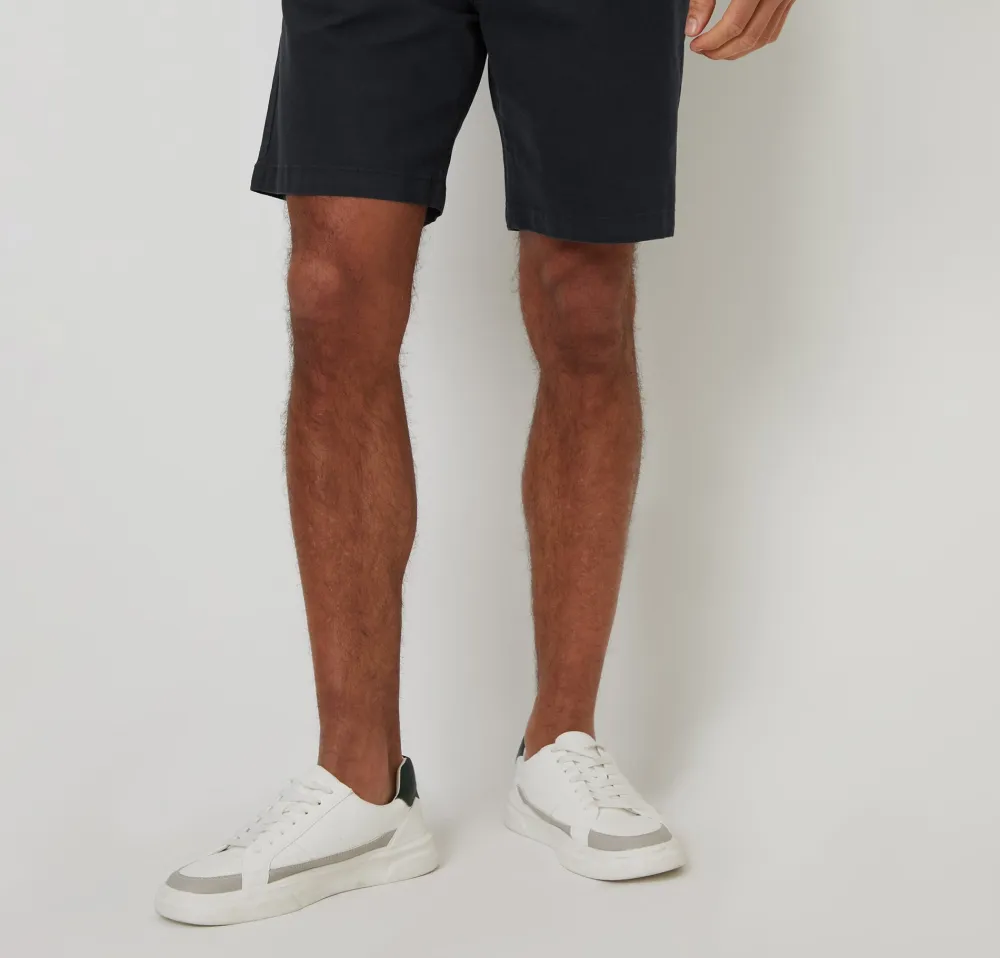 Men's Black Regular-Fit Stretch Chino Shorts