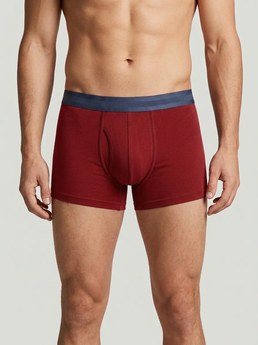 Solid Charcoal Grey Elastic Waistband Boxer Briefs