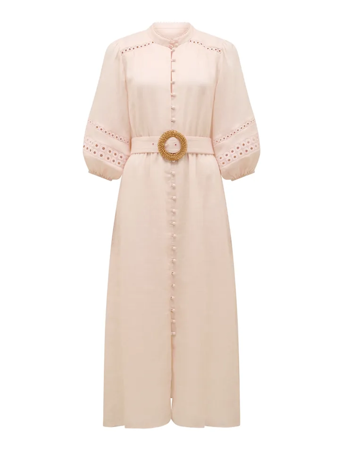 Belted Trim Midi Dress