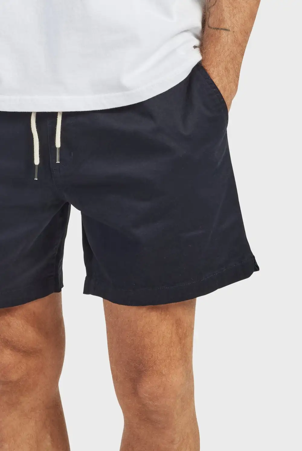 Black Cotton Drawstring Shorts