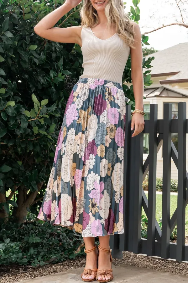 Personalized Art Floral Print Skirt