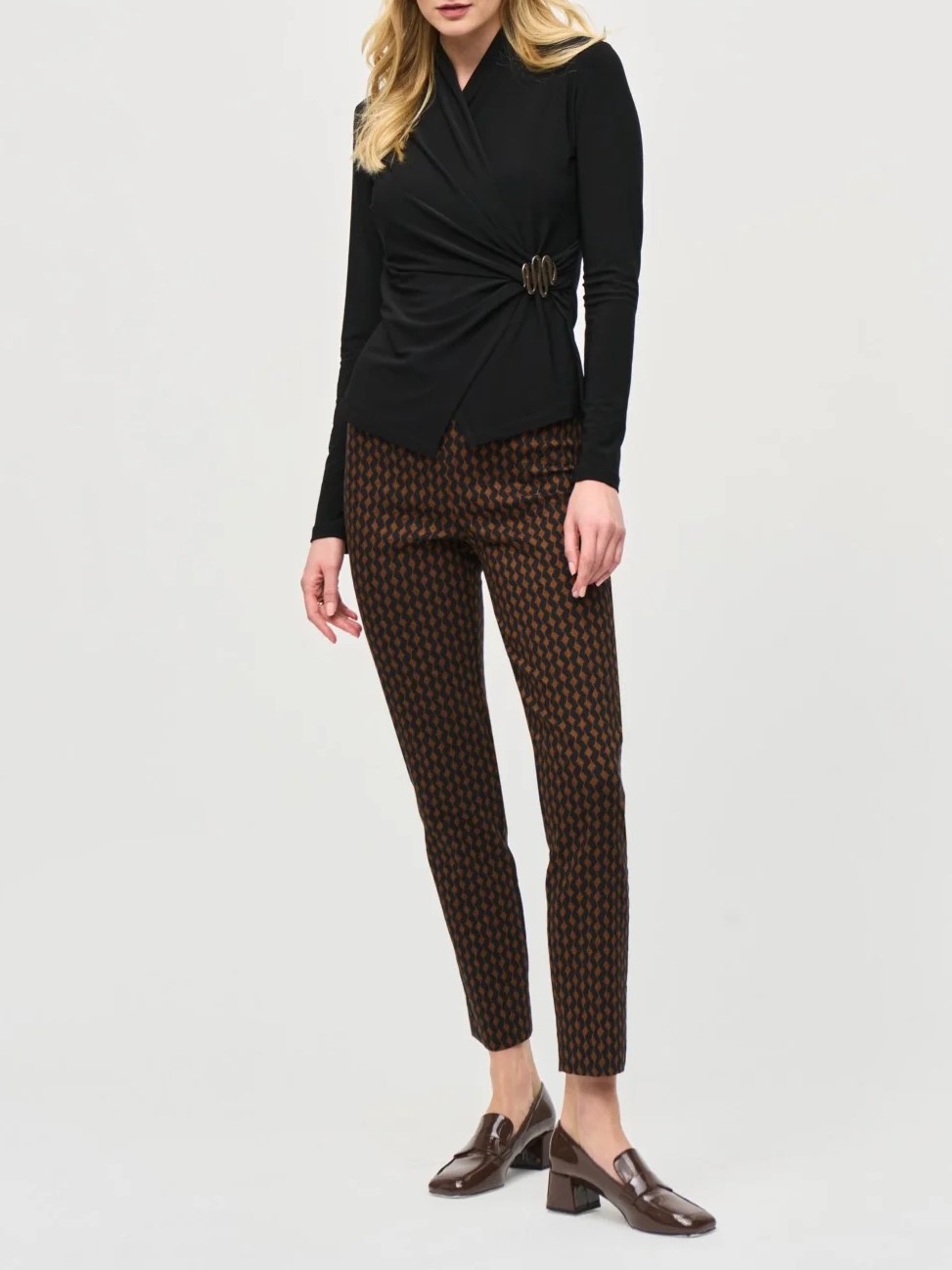 Brown Polka - Dot Ankle Pants