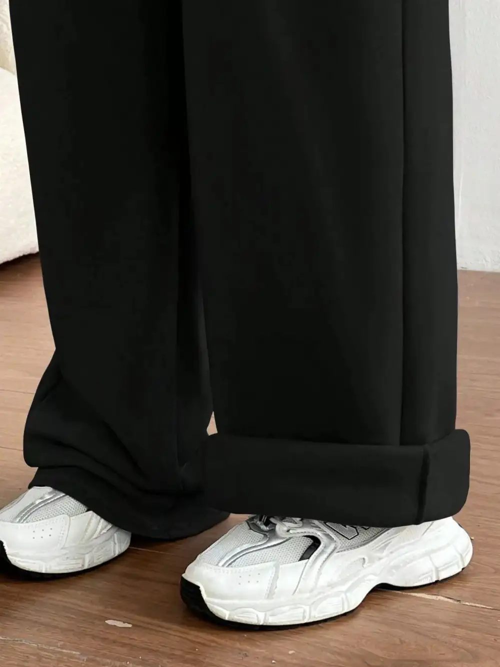 High-Waist Wide-Leg Drawstring Pocketed Sweatpants