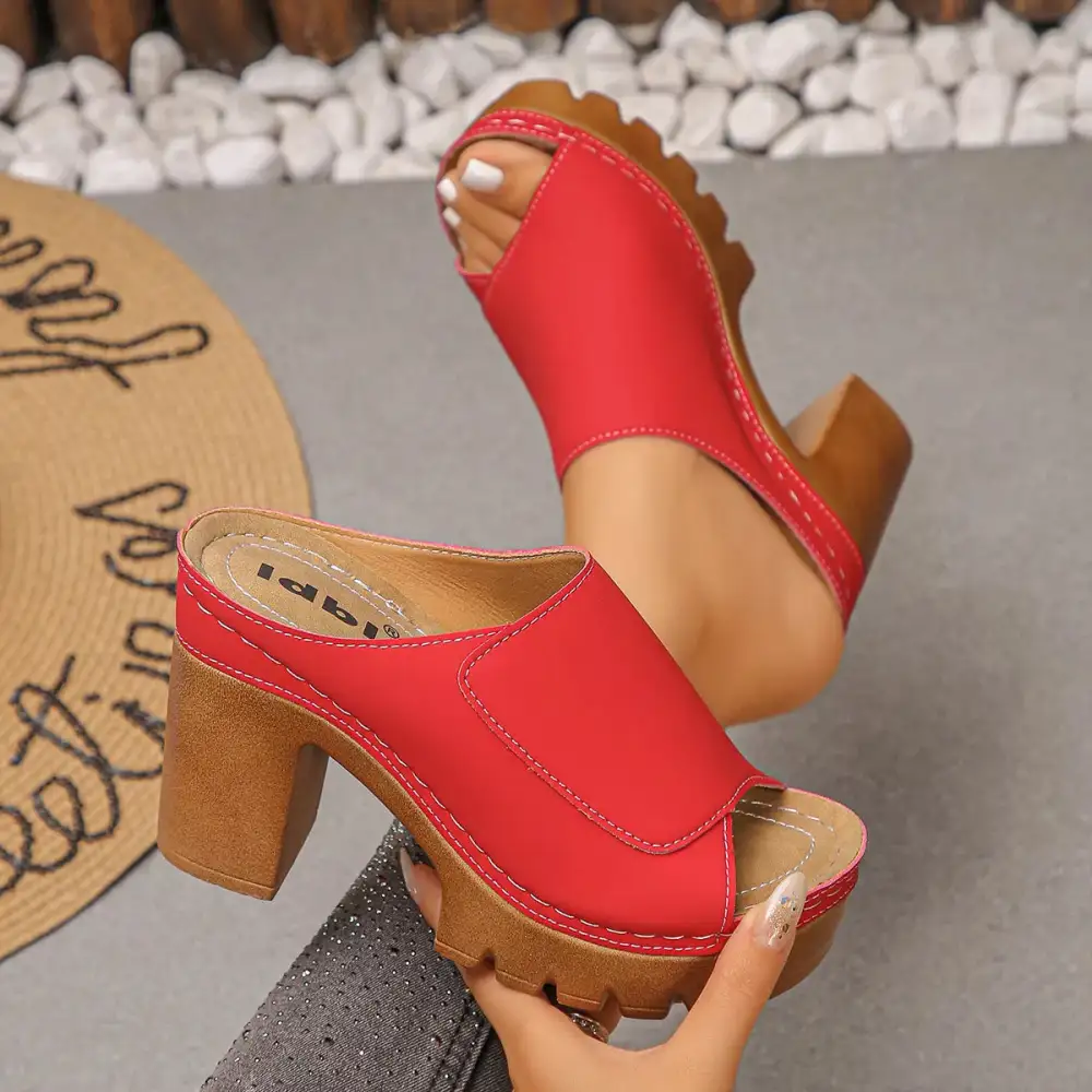 Chic Open Toe Block Heel Sandals