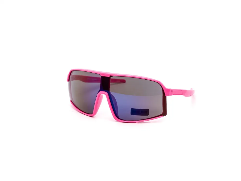 12-Pack Kids Neon Bold Sport Shield Wraparound Burnt Mirror Sunglasses