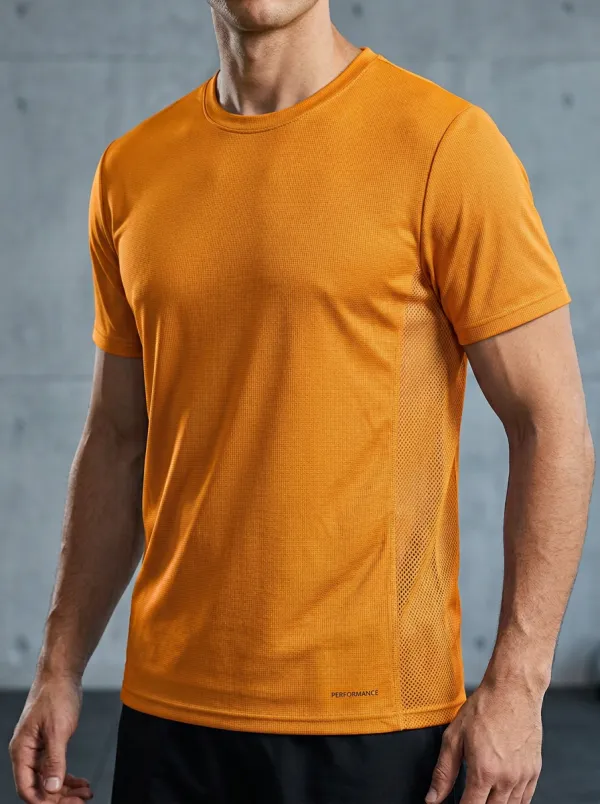 Men's Mesh-Panel Breathable Casual T-Shirt