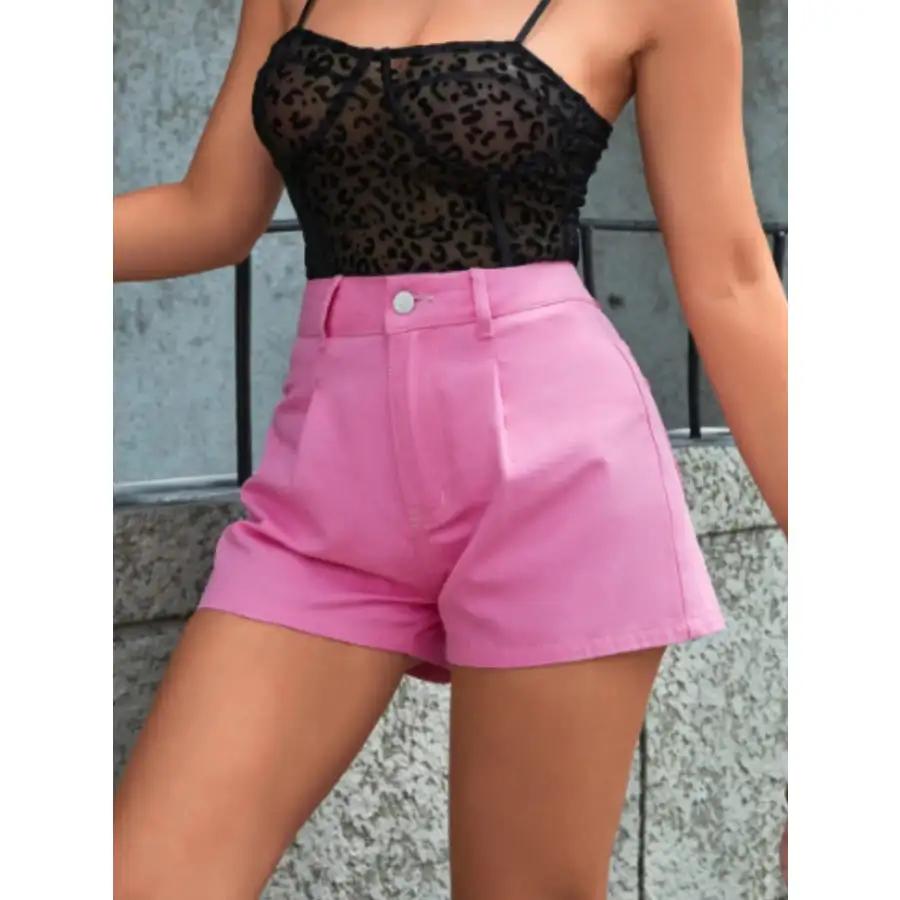 Refined High Waisted Denim Shorts