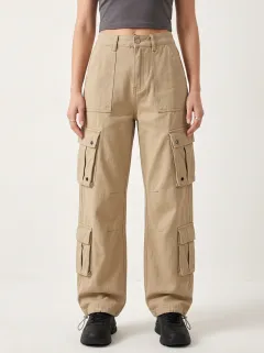Streamlined Utility Style Multi Pocket Finish Women's Multi Pocket Cargo Pants