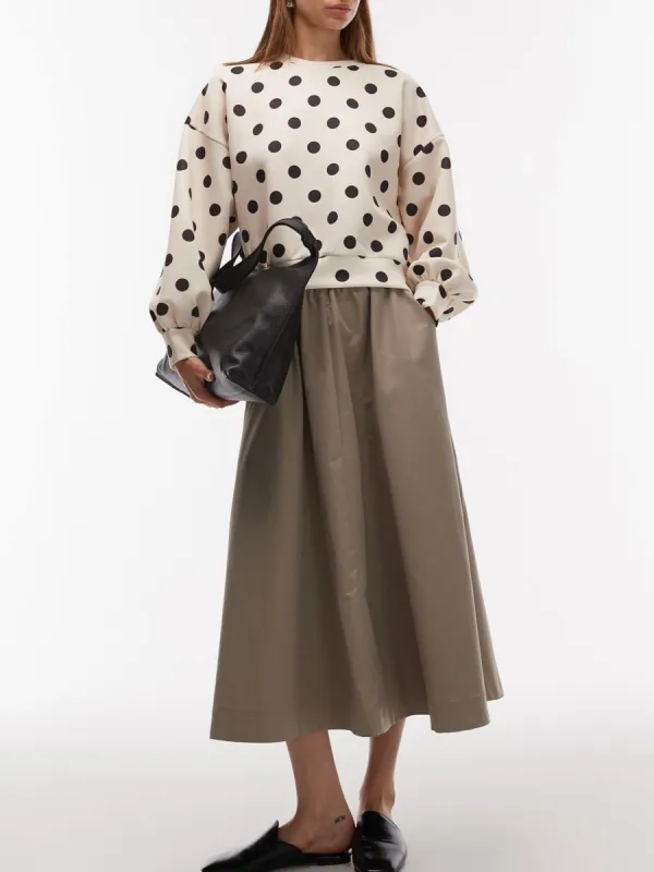 Polka Dot Oversized Sweatshirt