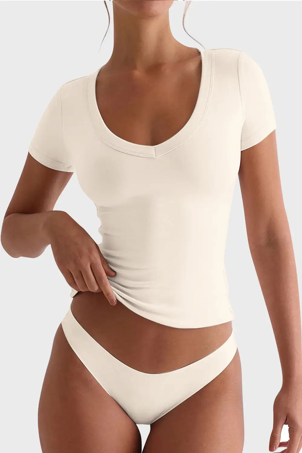 Scoop-Neck Short-Sleeve T-Shirt