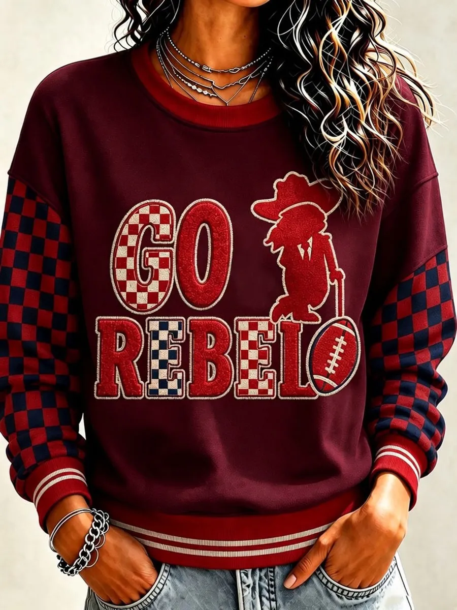 Women'S Retro Rugby Round Neck Sports Shirt