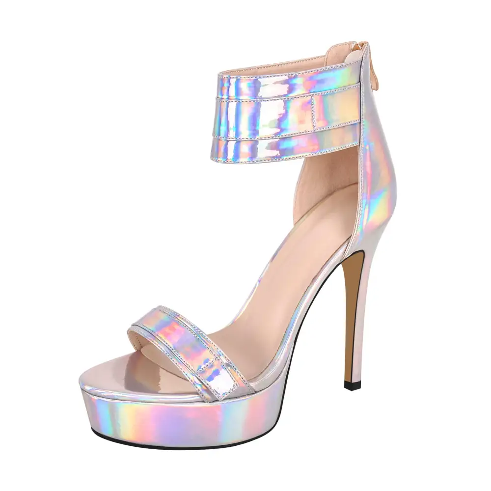 Platform Round Open Toe Ankle Strap Sandals