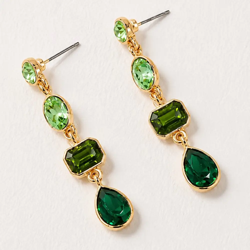 Tier Drop Layer Rhinestone arrings