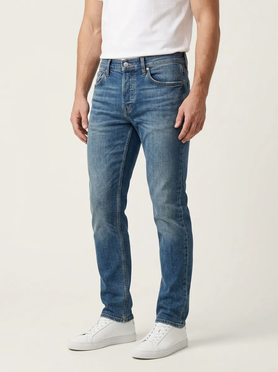 Relaxed Slim Fit Flexible Denim Jeans