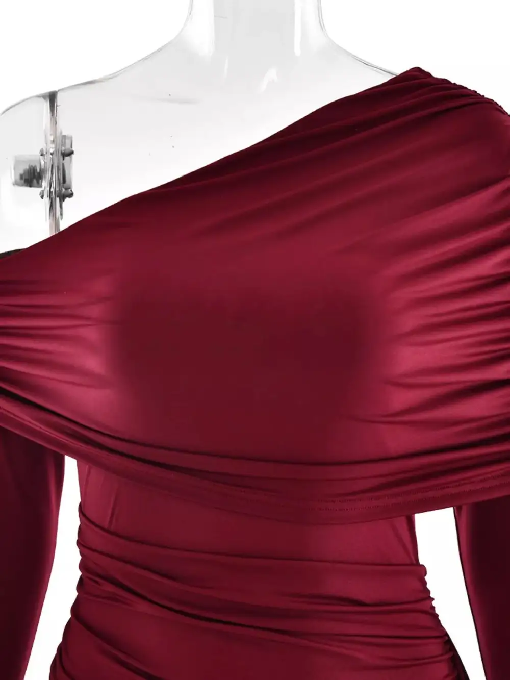 Layered Detail Ruched Maxi Dress