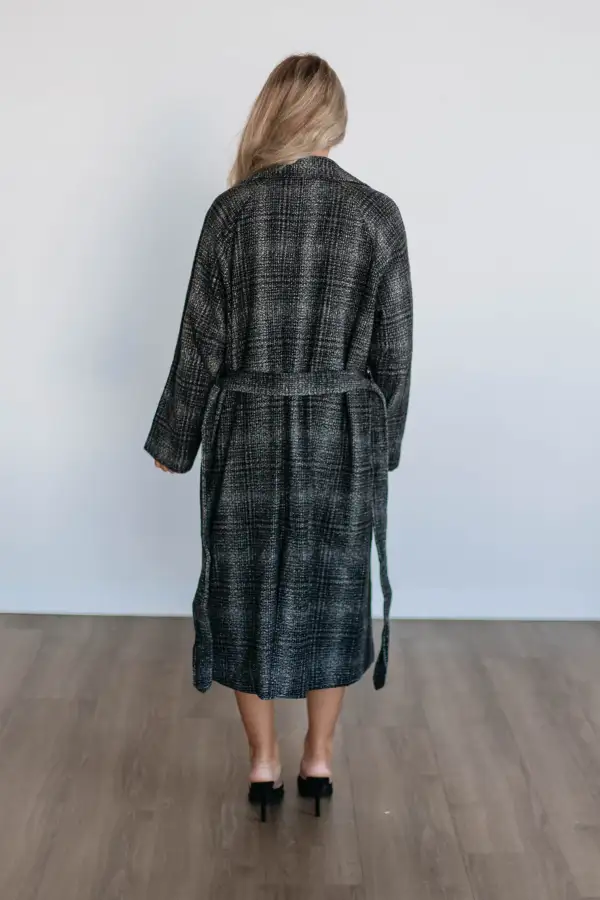 Button-Cuff Drop-Shoulder Felt Coat