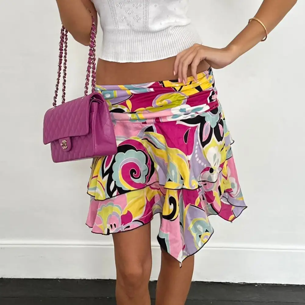 Paisley Wrap Soft Mini Skirt