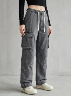 Lifestyle Embroidered Detail Multi Pocket Set Women's Multi Pocket Cargo Pants