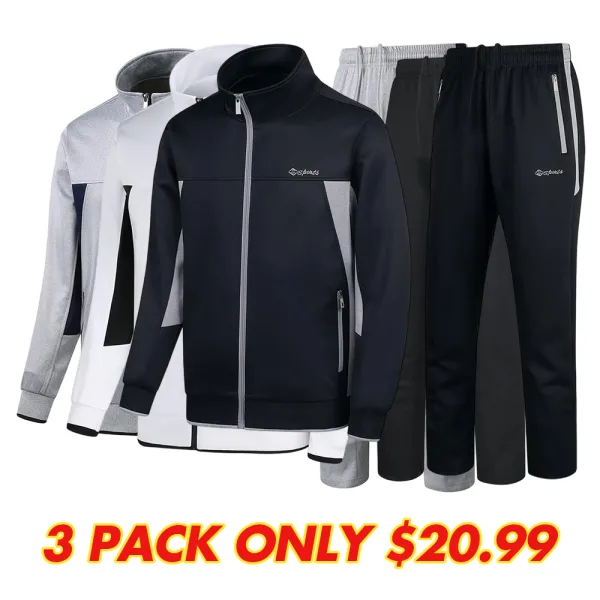 Men's Casual Athletic Tracksuit Long Sleeve Sweatsuit