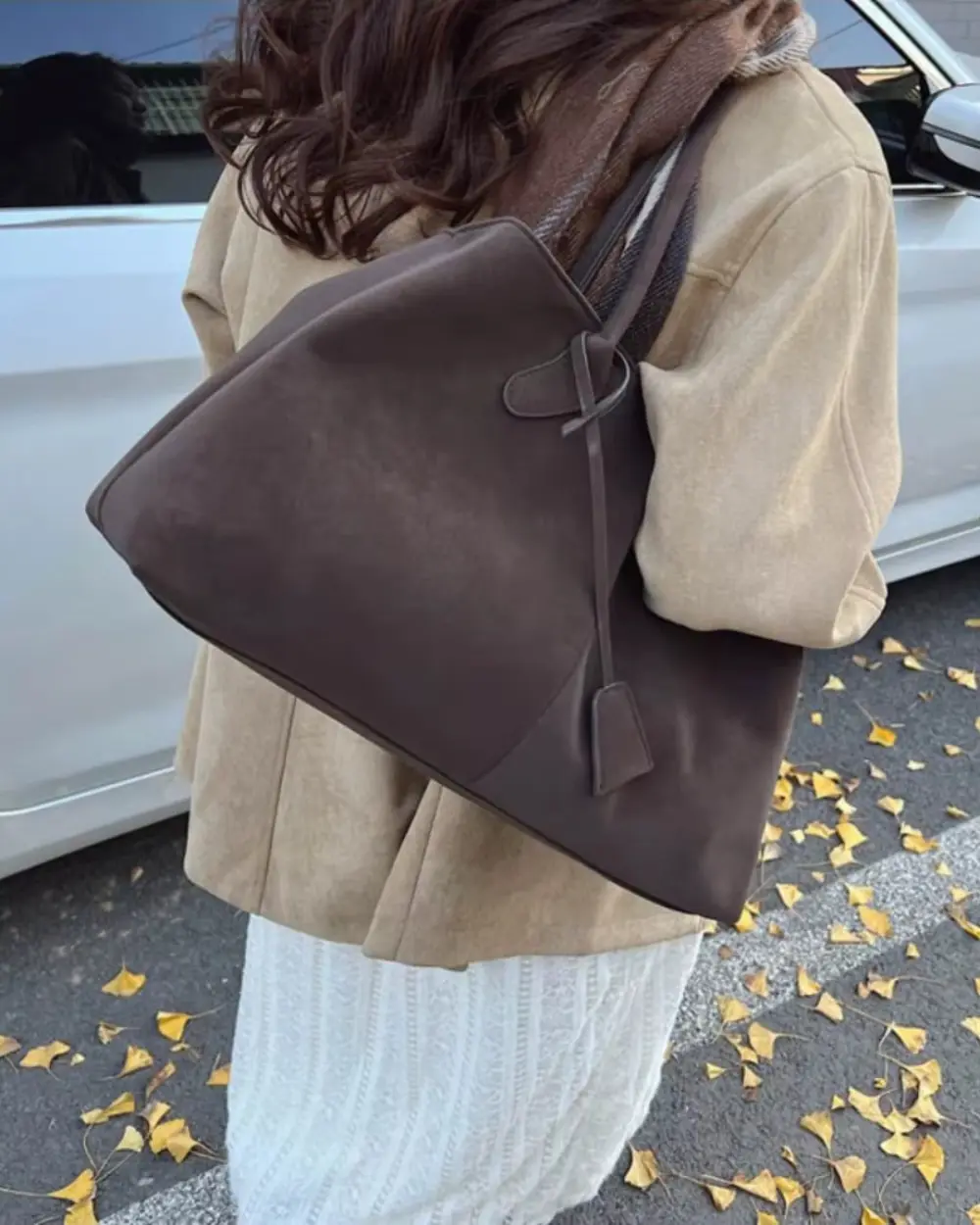 Panel Front Straw Tote Bag