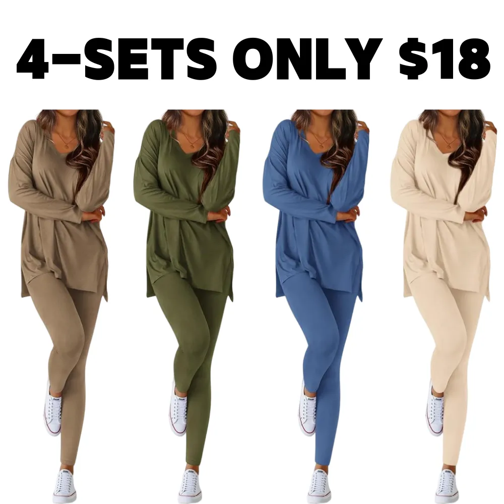 Women’s Casual Two-Piece Sets Airport Travel Outfit Workout Clothing