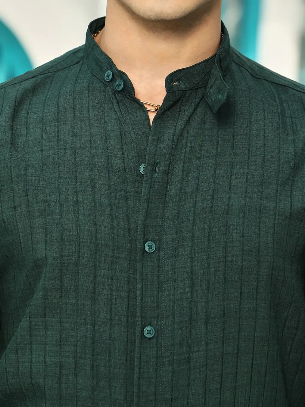Green Full Sleeve Casual Style Shirt