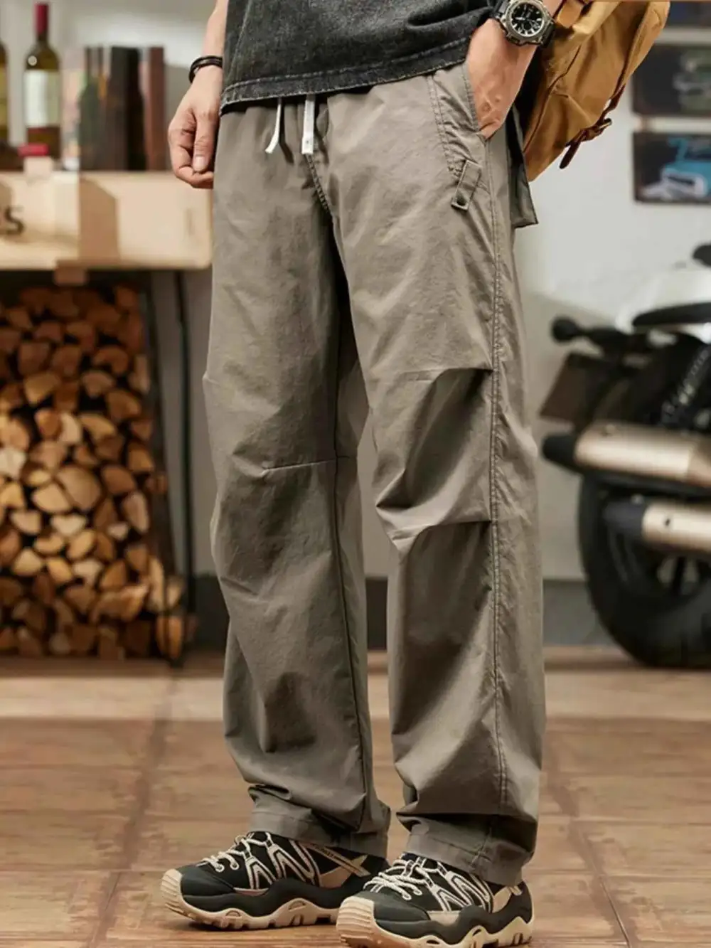 Casual Relaxed Fit Drawstring Pants