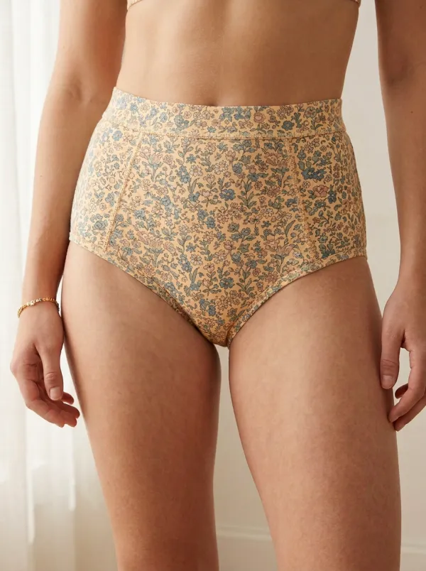Women's Cottagecore Vintage Floral Printed High-Waisted Panties
