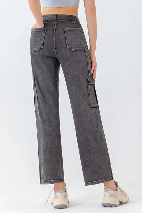 Relaxed Button Denim Jeans